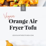 two photos of air fryer tofu
