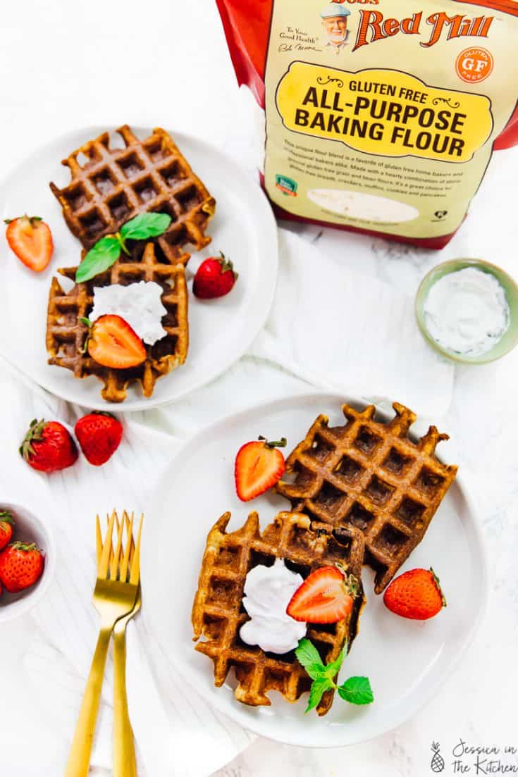 Low Carb Vegan Waffles (Gluten Free) - Jessica in the Kitchen