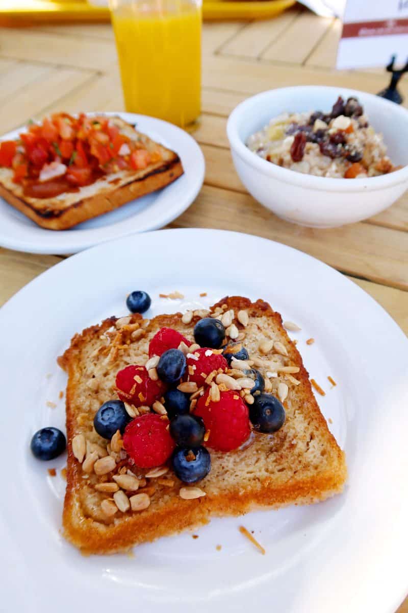 Mixed berries on  toast.