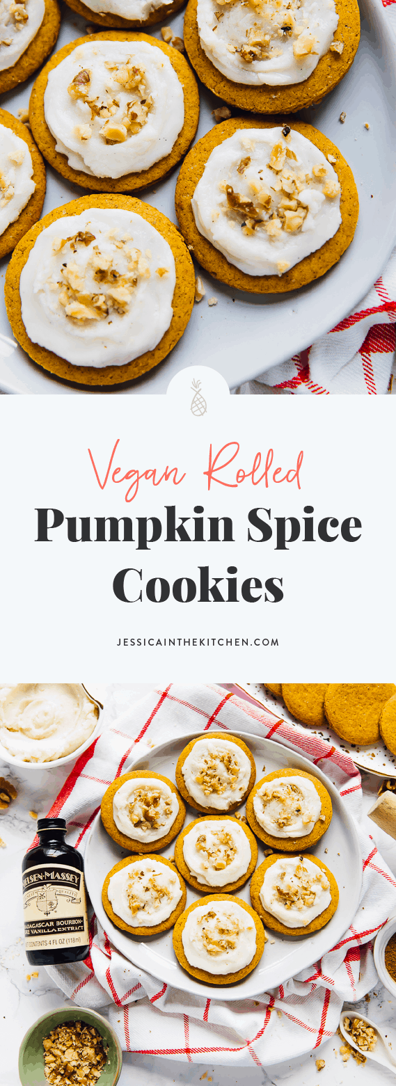 Rolled Pumpkin Spice Cookies (Vegan) - Jessica in the Kitchen