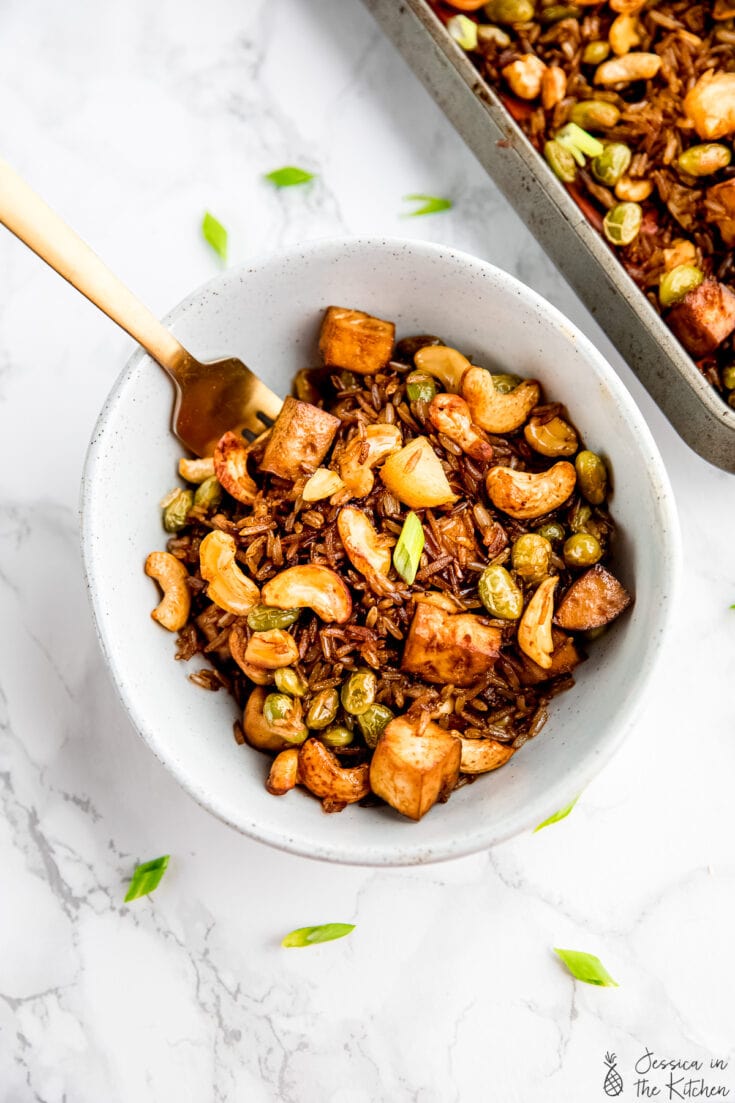 Sheet Pan Fried Rice (Vegan & One Pan) Jessica in the Kitchen