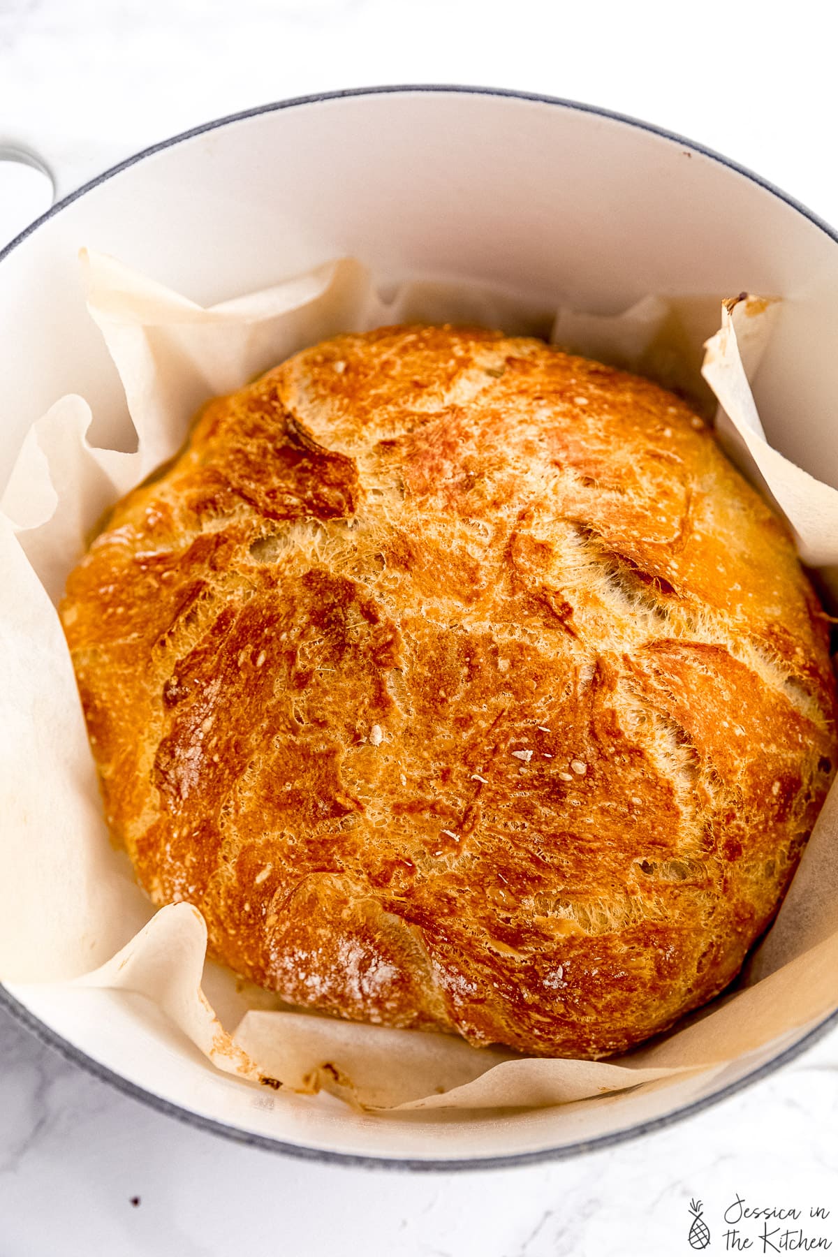 Dutch Oven Bread {No Knead!} - The Seasoned Mom