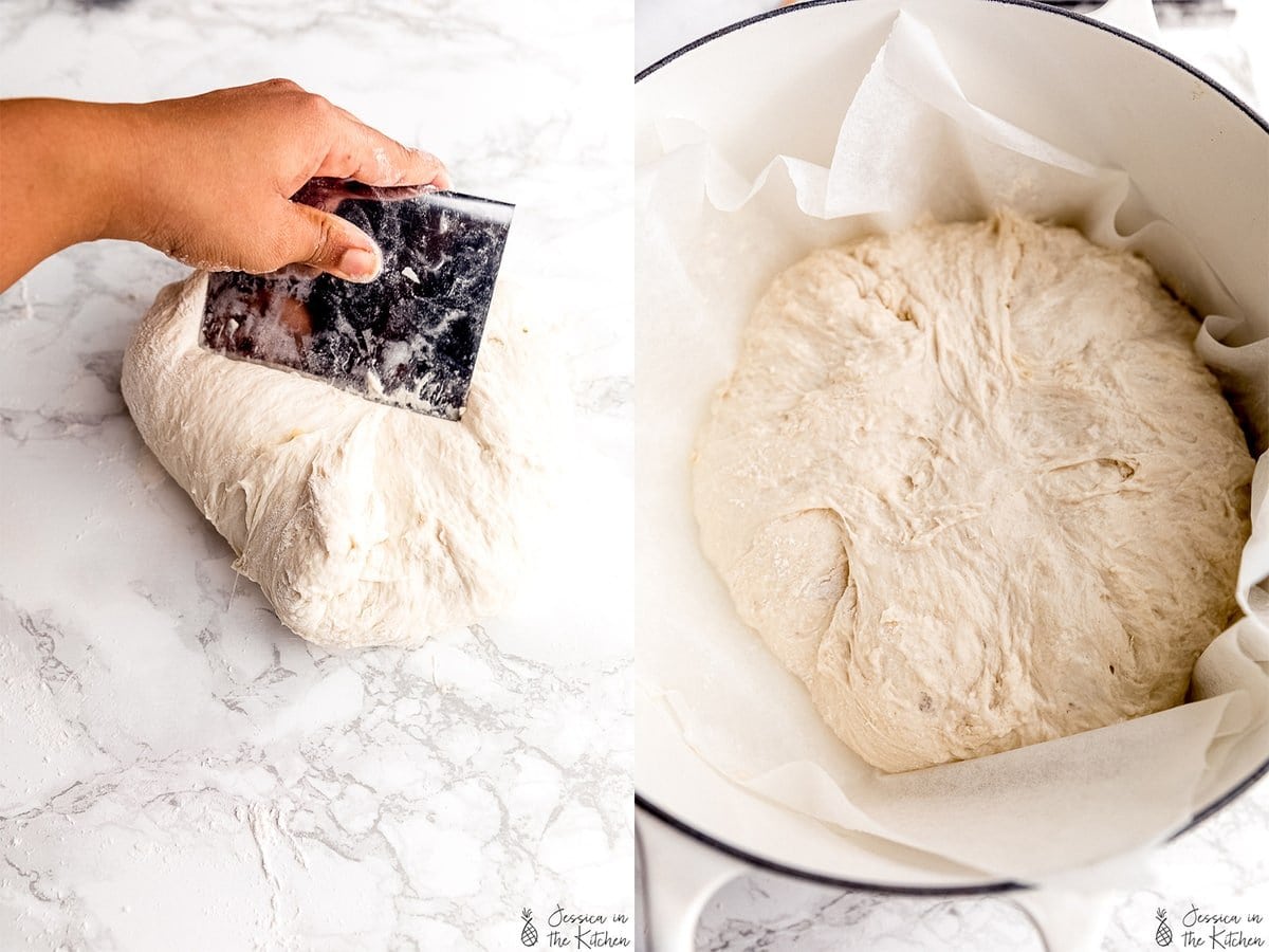 No Knead Bread (Dutch Oven Bread) - Jessica in the Kitchen