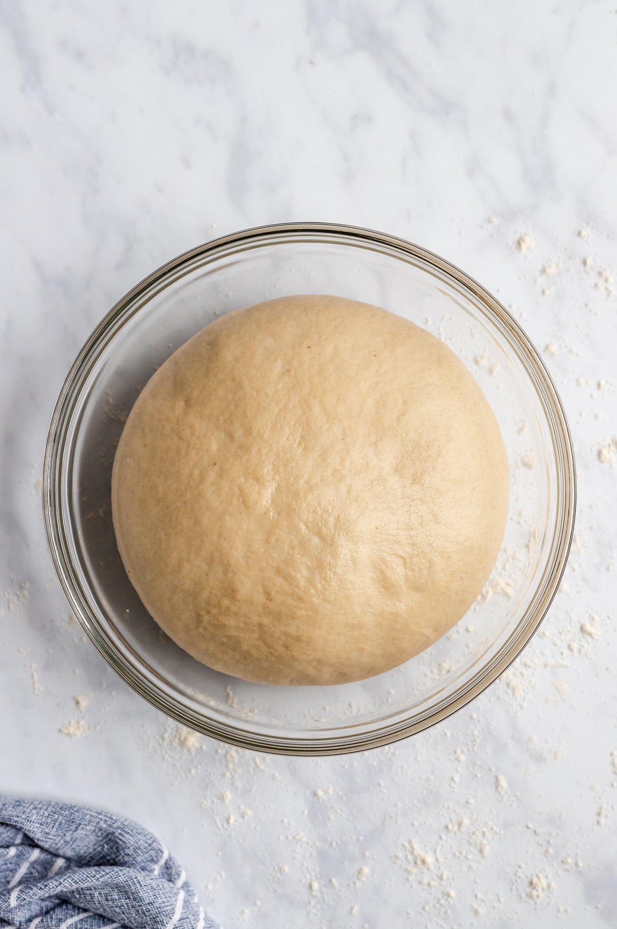 Risen dough in a bowl.