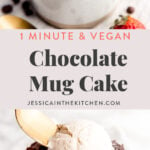 long pin of a chocolate mug cake