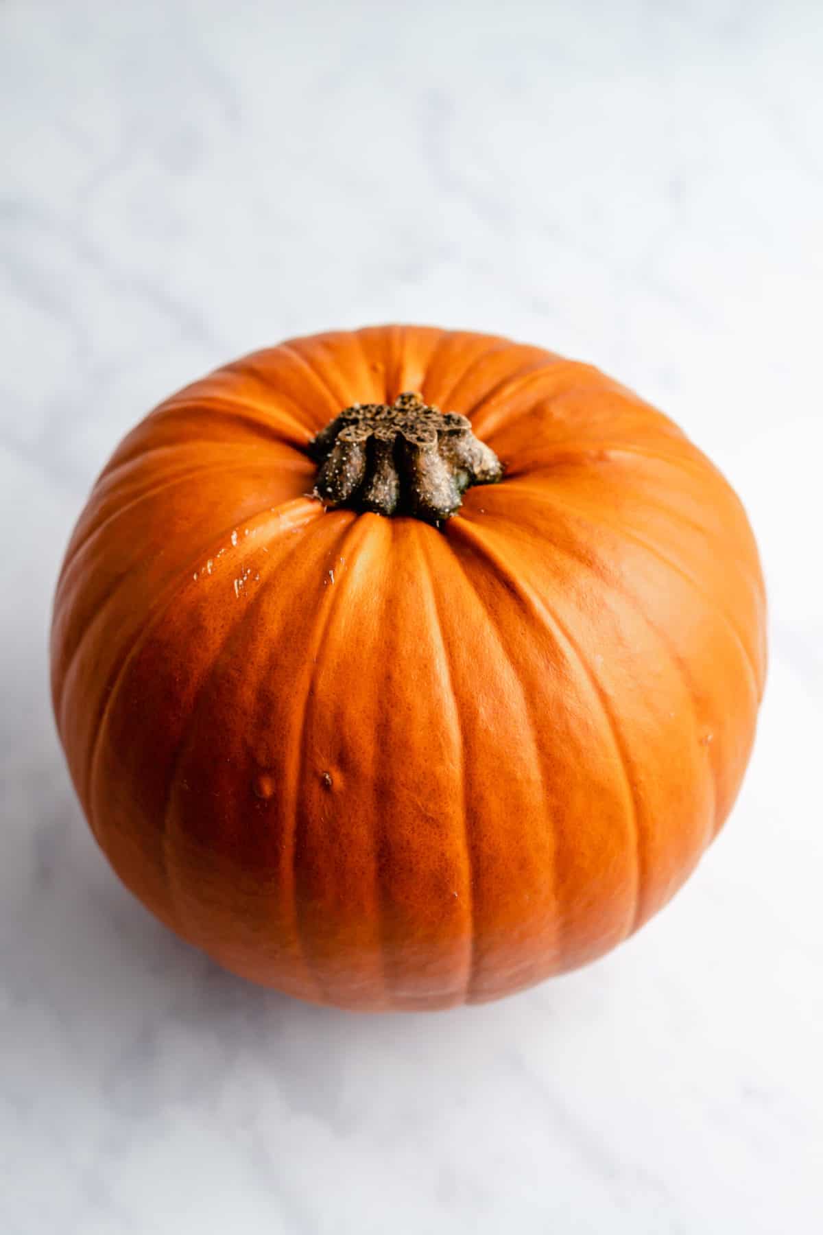 a whole sugar pumpkin