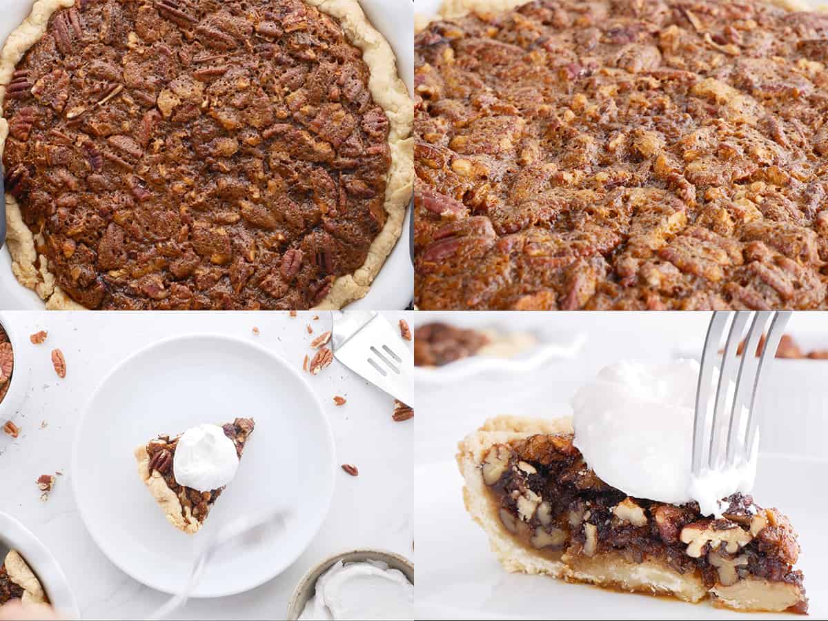 step by step showing the baked and cooled pie