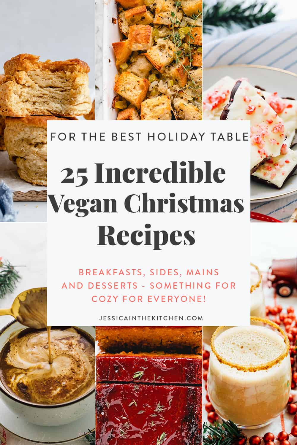 6 images representing Vegan Christmas Recipes