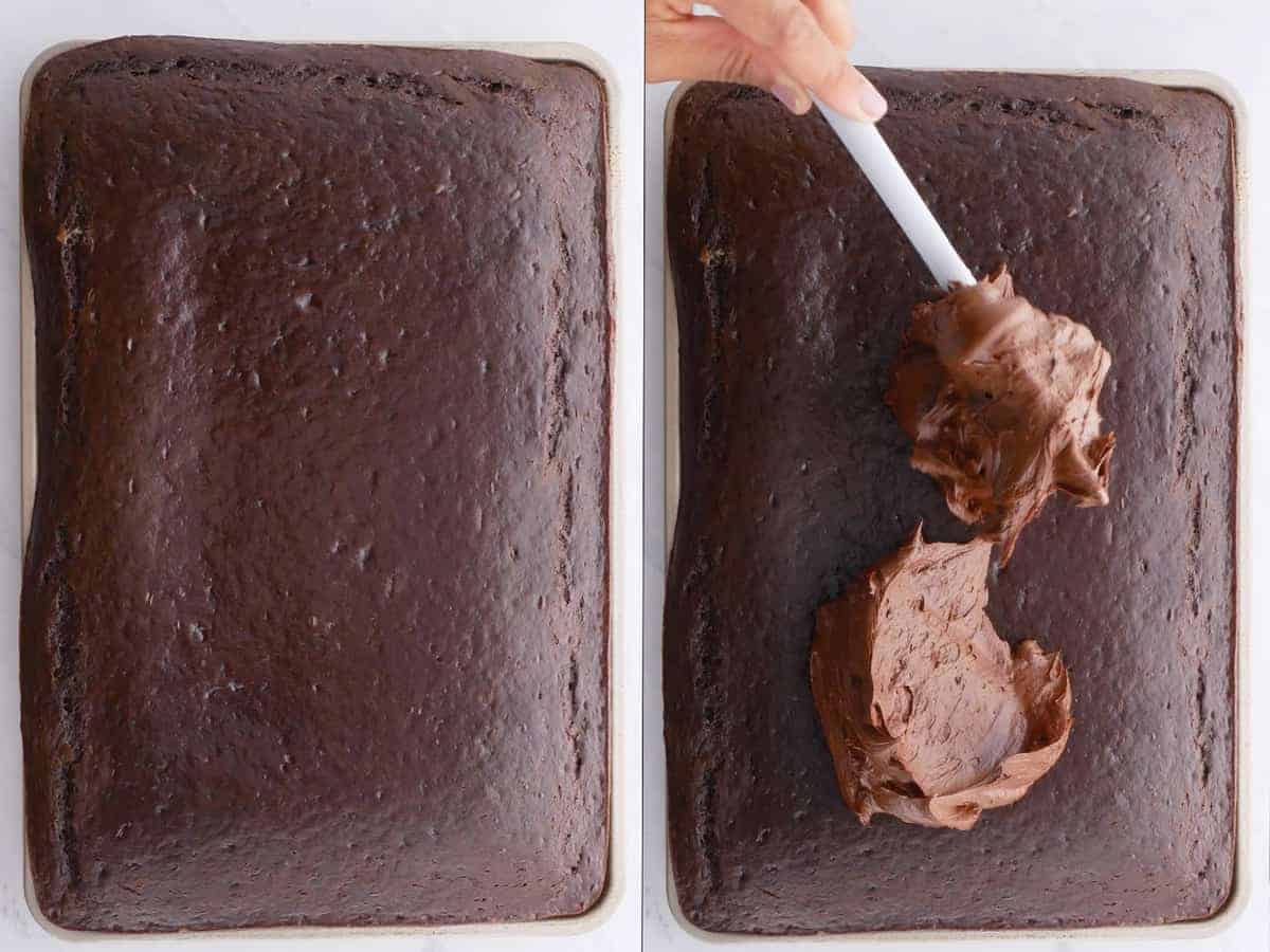 in between shots of making vegan chocolate sheet cake