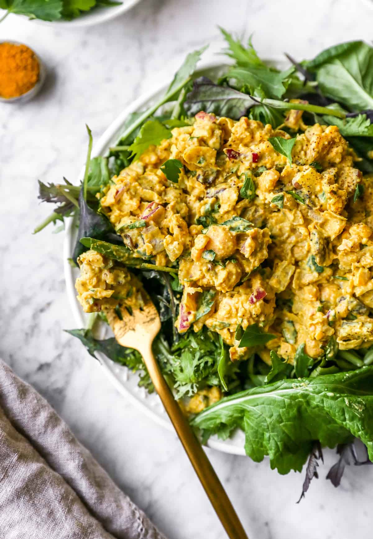 Simple Curried Chickpea Salad Meal Prep - Meal Plan Addict