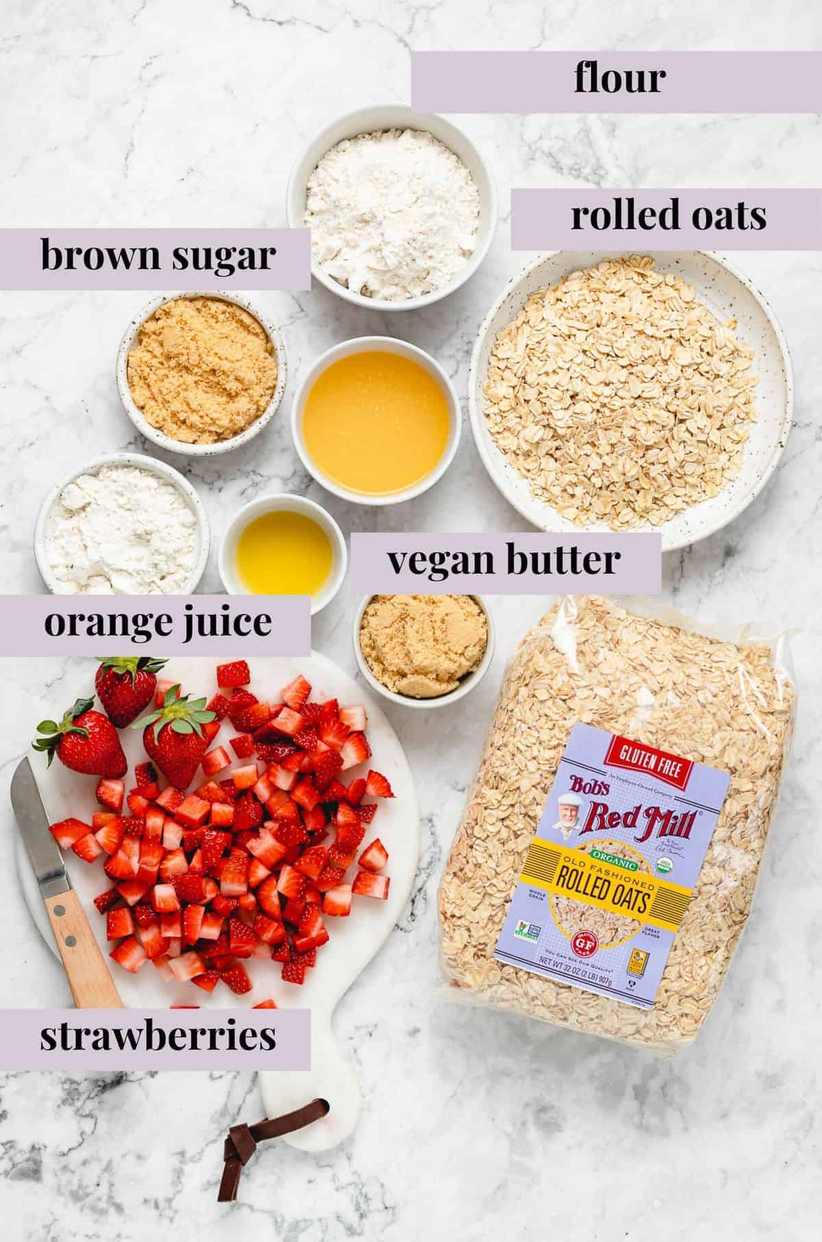 ingredients for strawberry crisp
