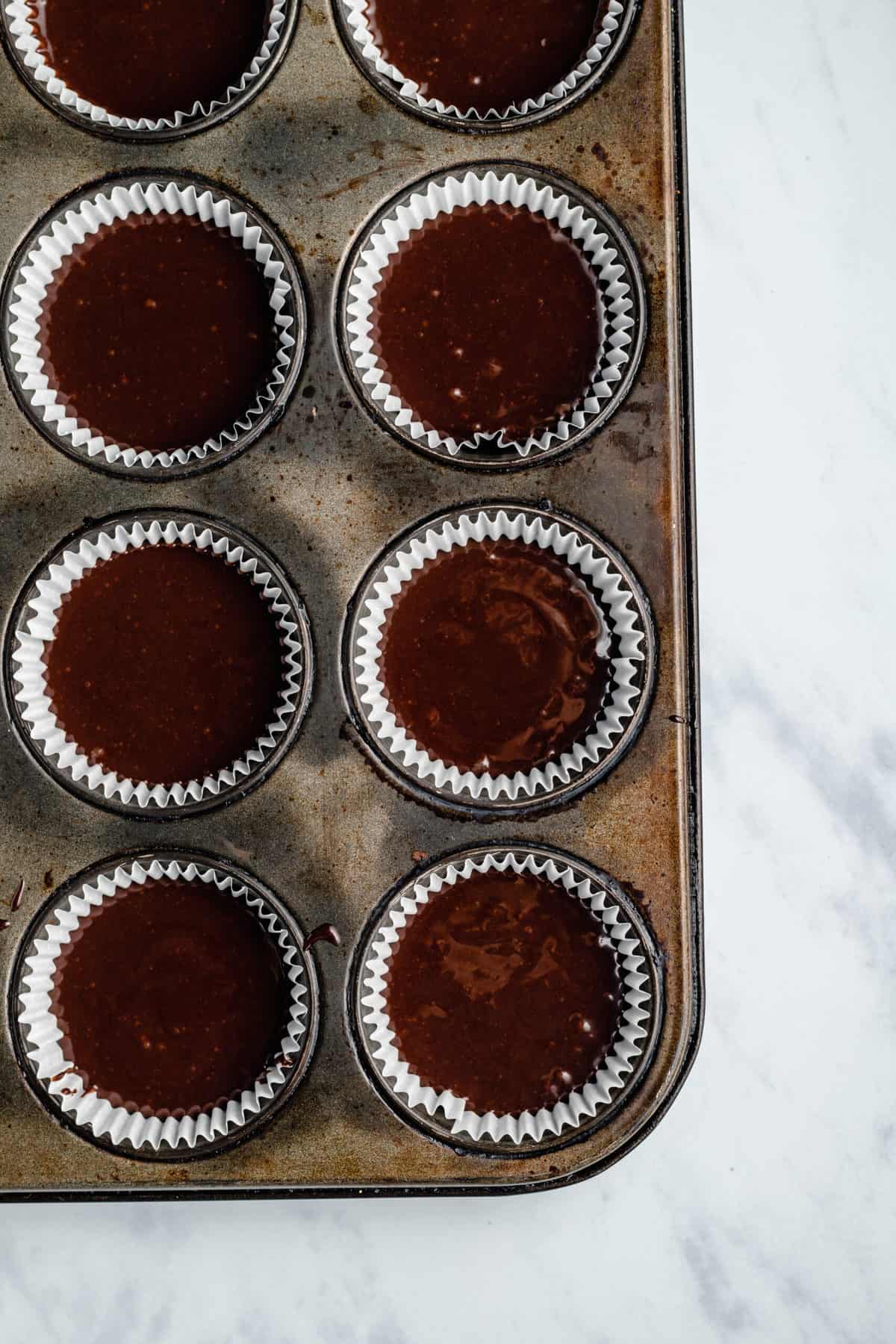step-by-step baking of vegan chocolate cupcakes
