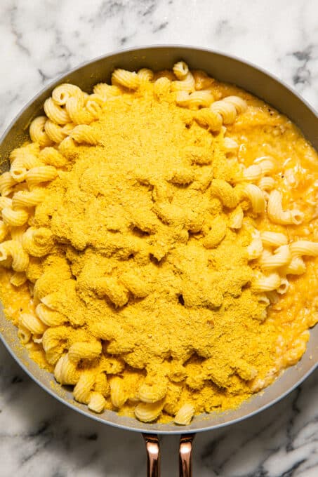 Mac and cheese with nutritional yeast.