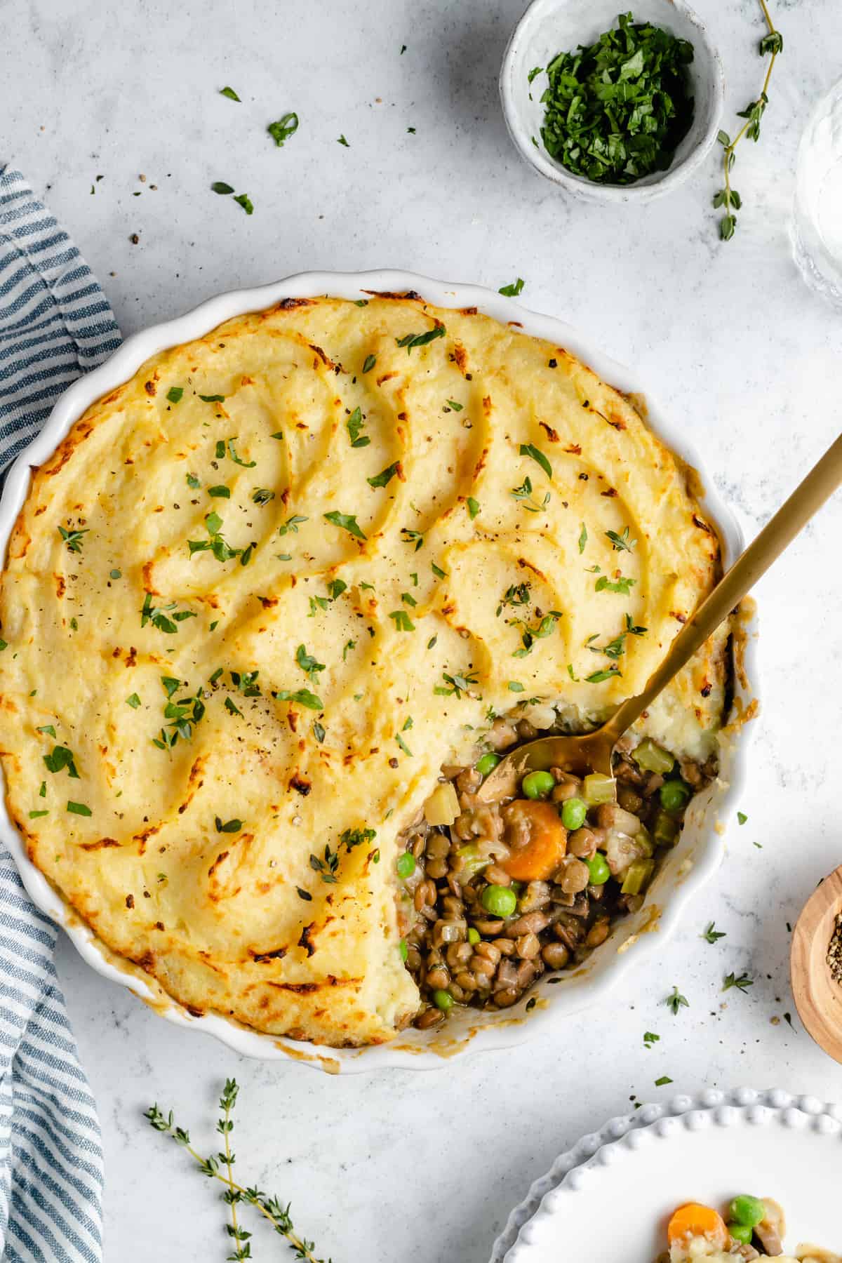 Vegetarian Shepherd's Pie with Lentils - Dishing Out Health