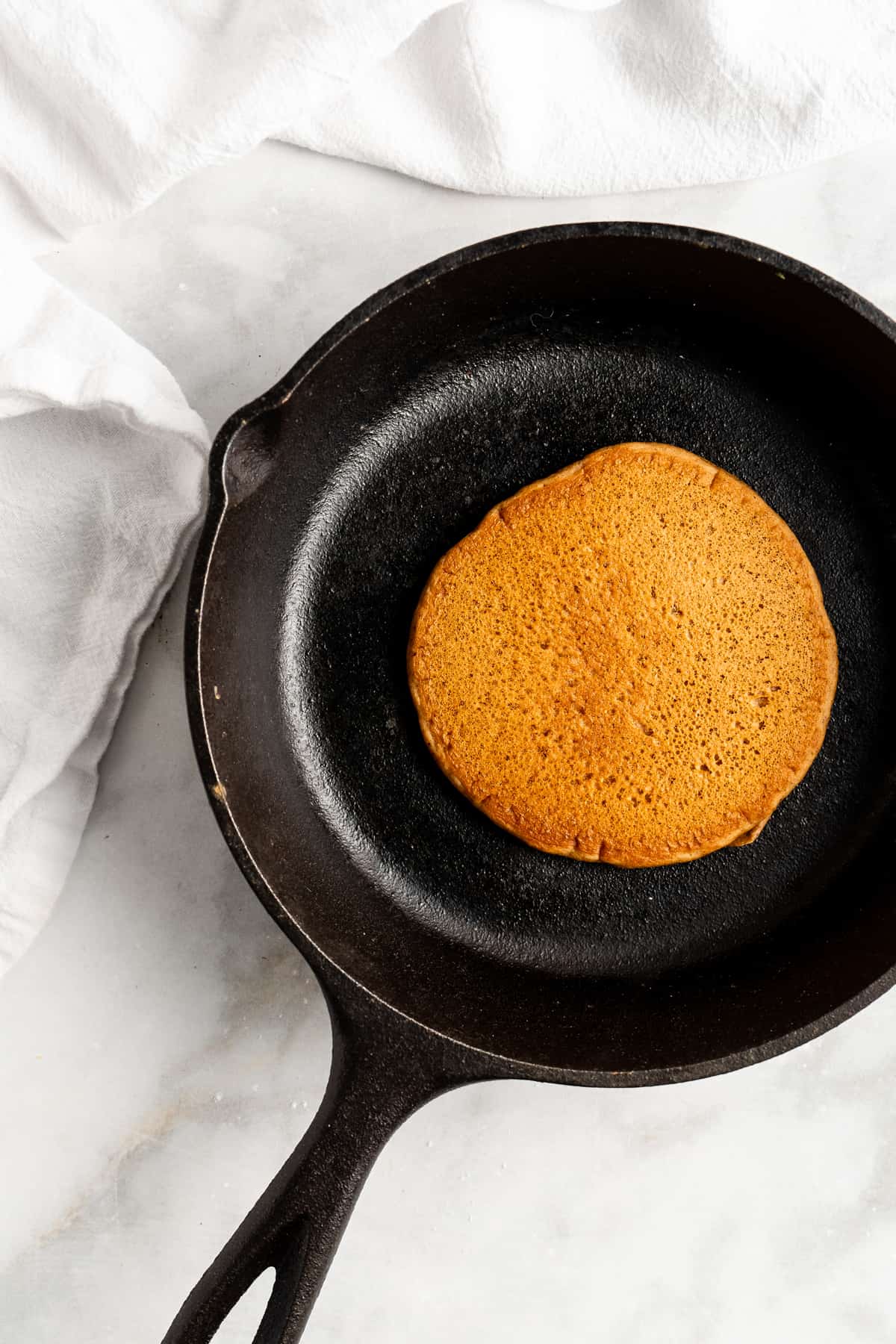 Gingerbread pancake in cast iron skillet