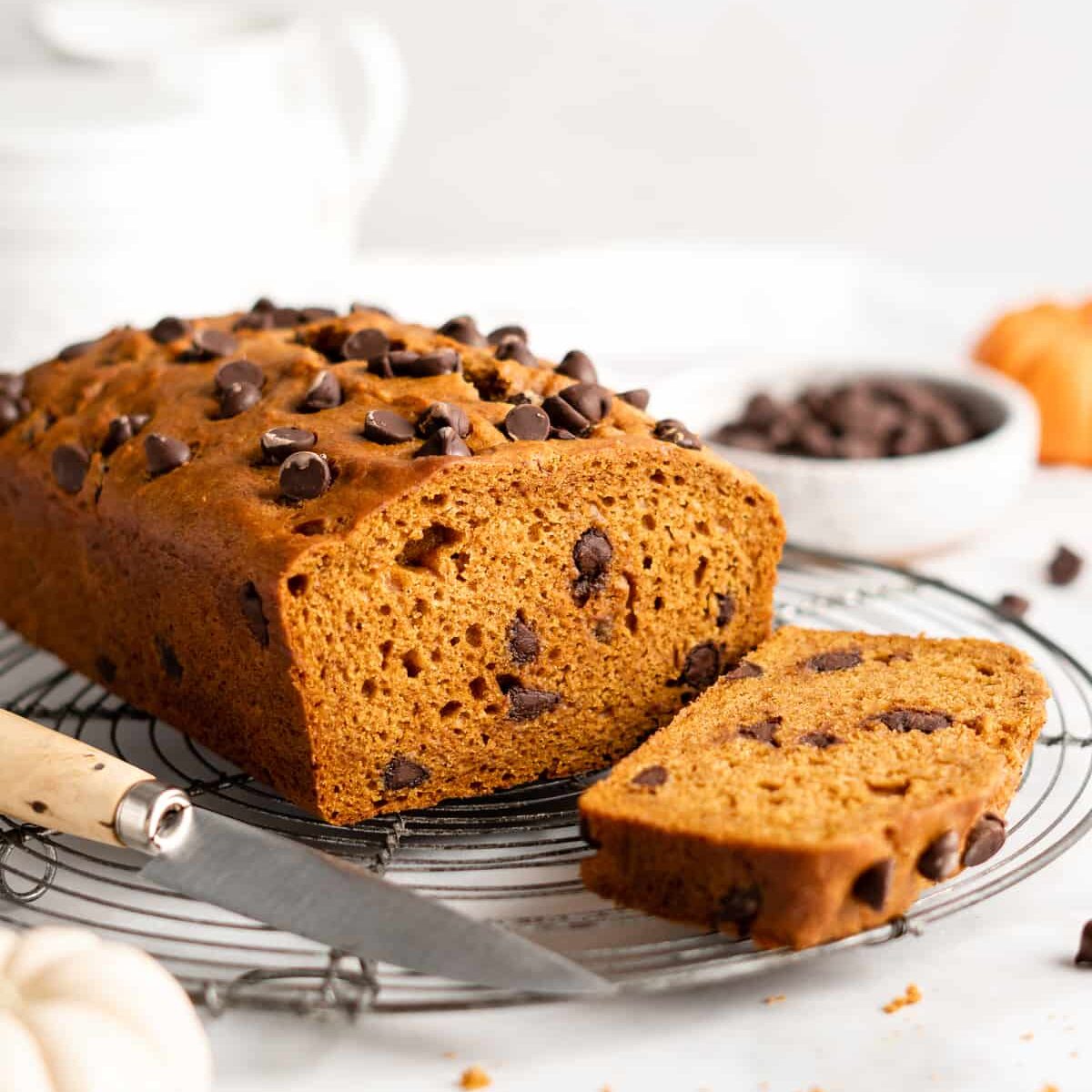 Vegan Chocolate Chip Pumpkin Bread | Jessica in the Kitchen