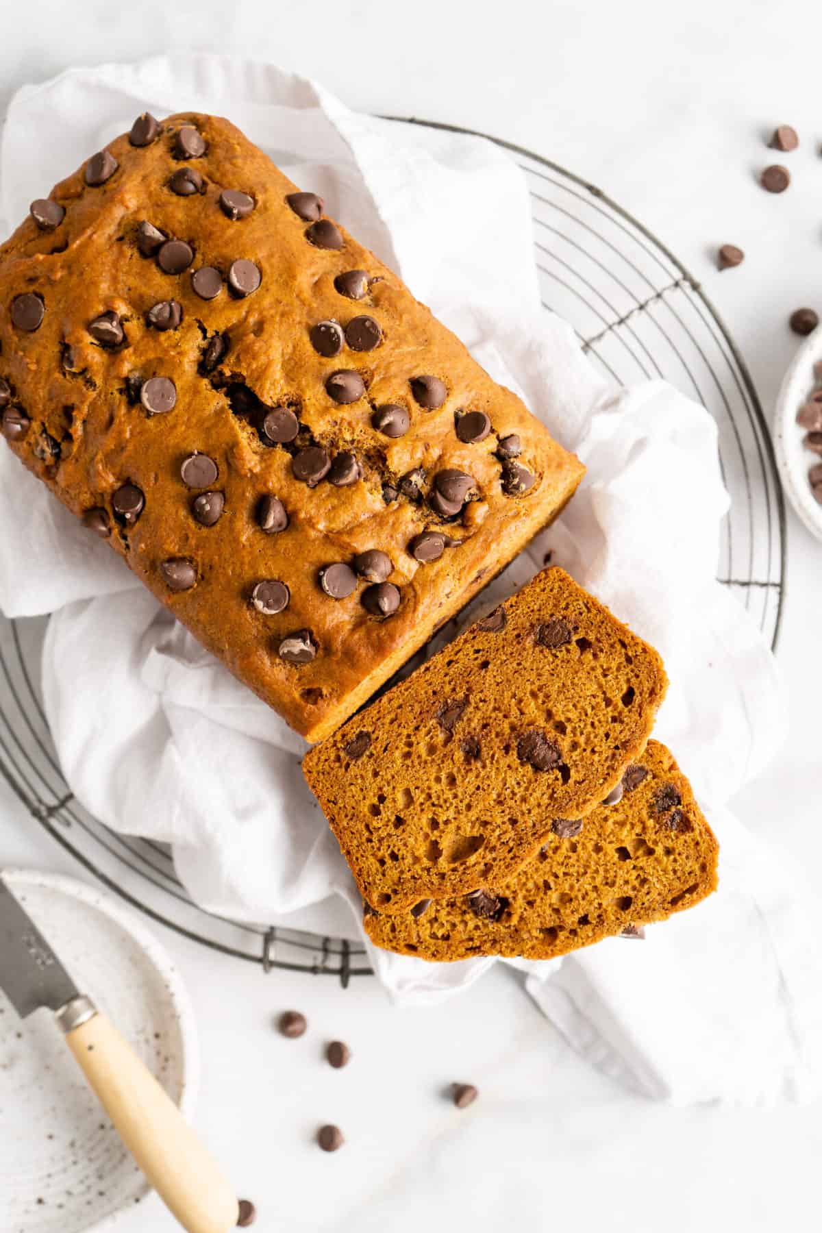 Vegan Chocolate Chip Pumpkin Bread | Jessica in the Kitchen