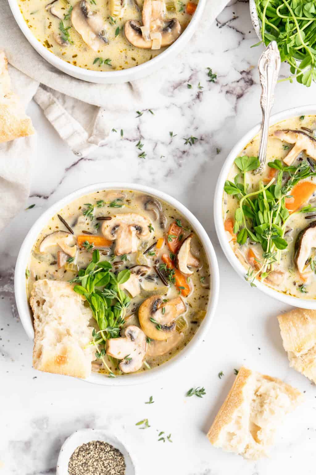 Creamy Vegan Mushroom Wild Rice Soup Jessica in the Kitchen