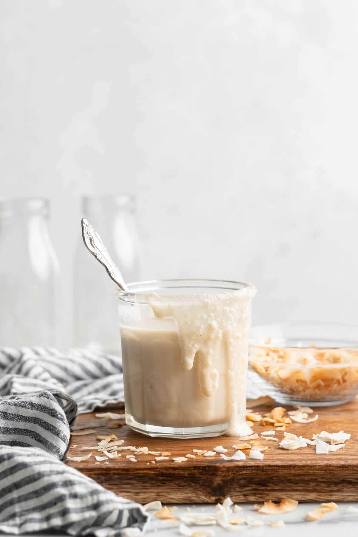 Jar of coconut butter with spoon