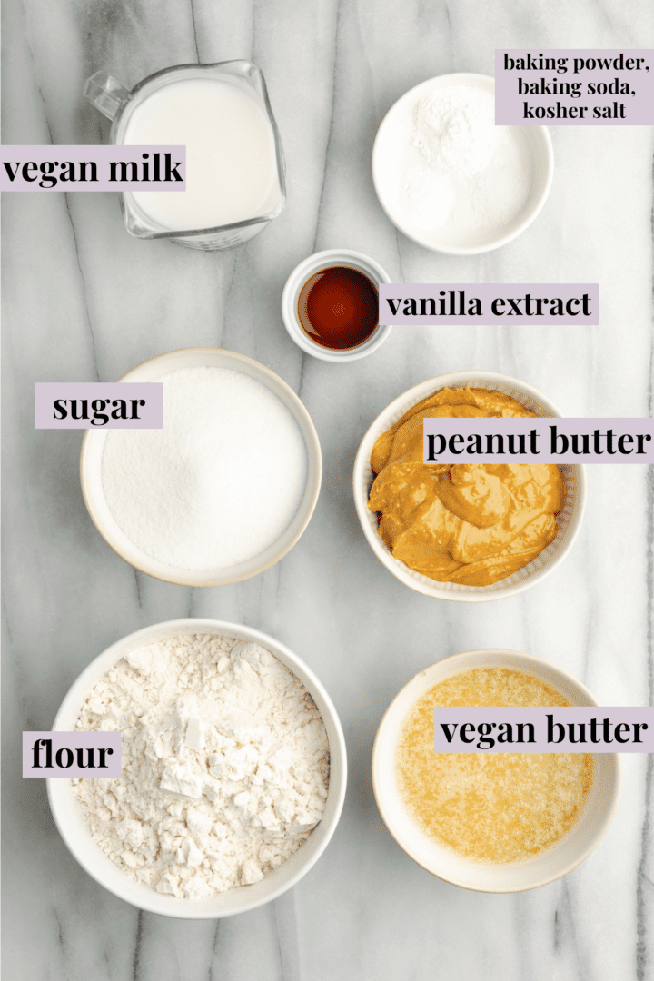 Ingredients for peanut butter cake