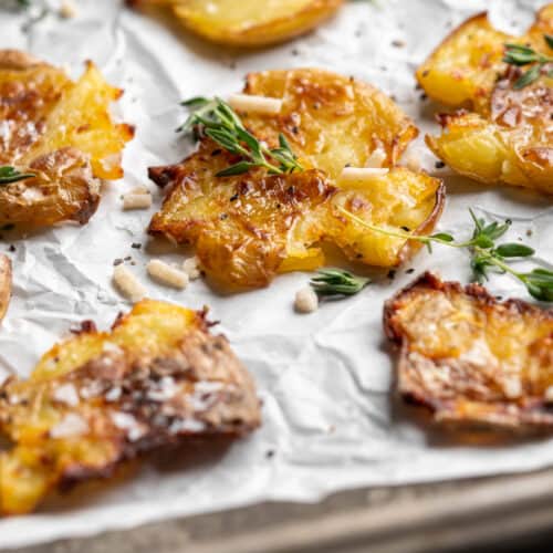 Crispy Smashed New Potatoes With Lime, Cilantro, and Spices Recipe