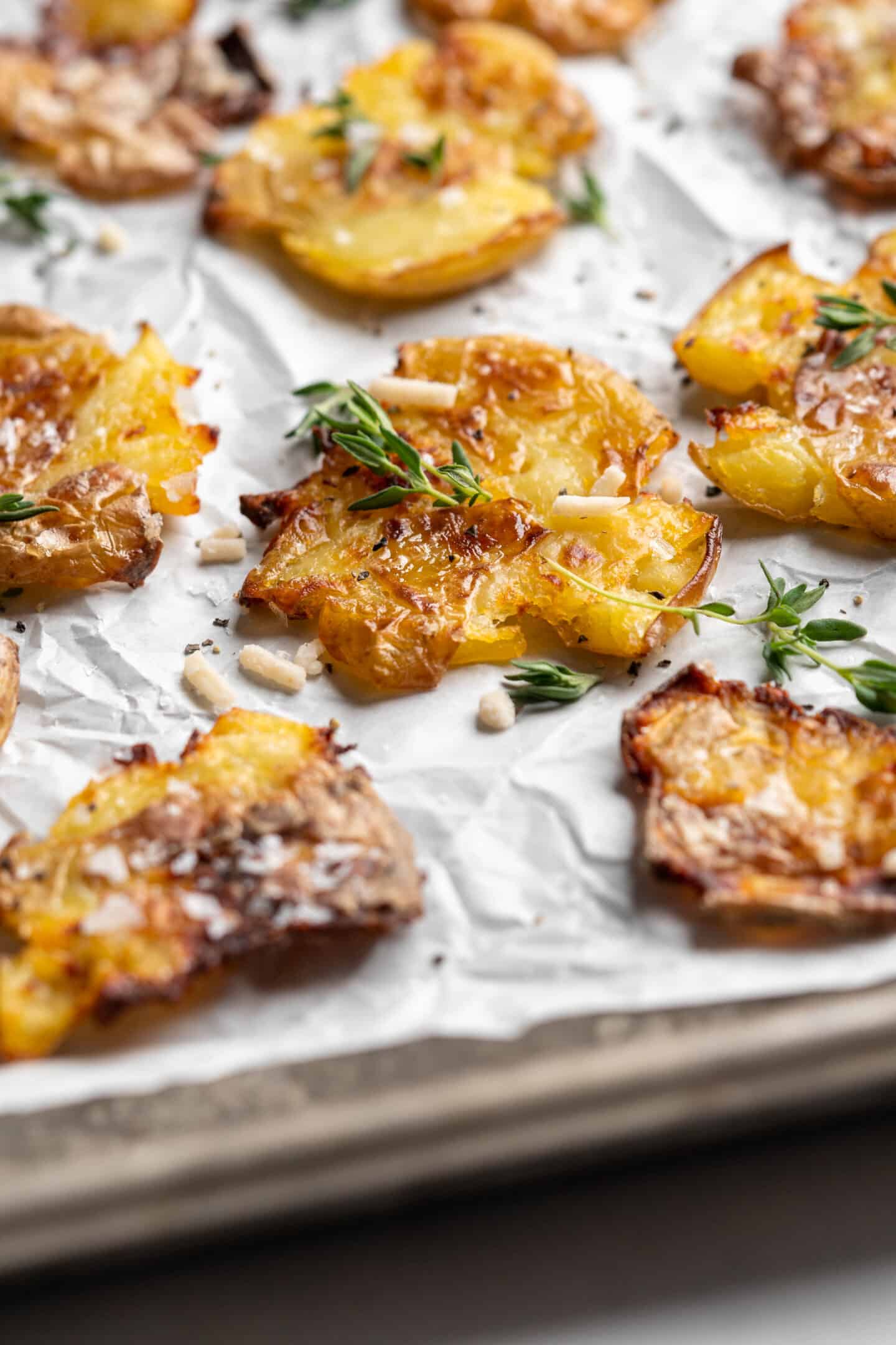 Air Fryer Smashed Potatoes - Savory Thoughts