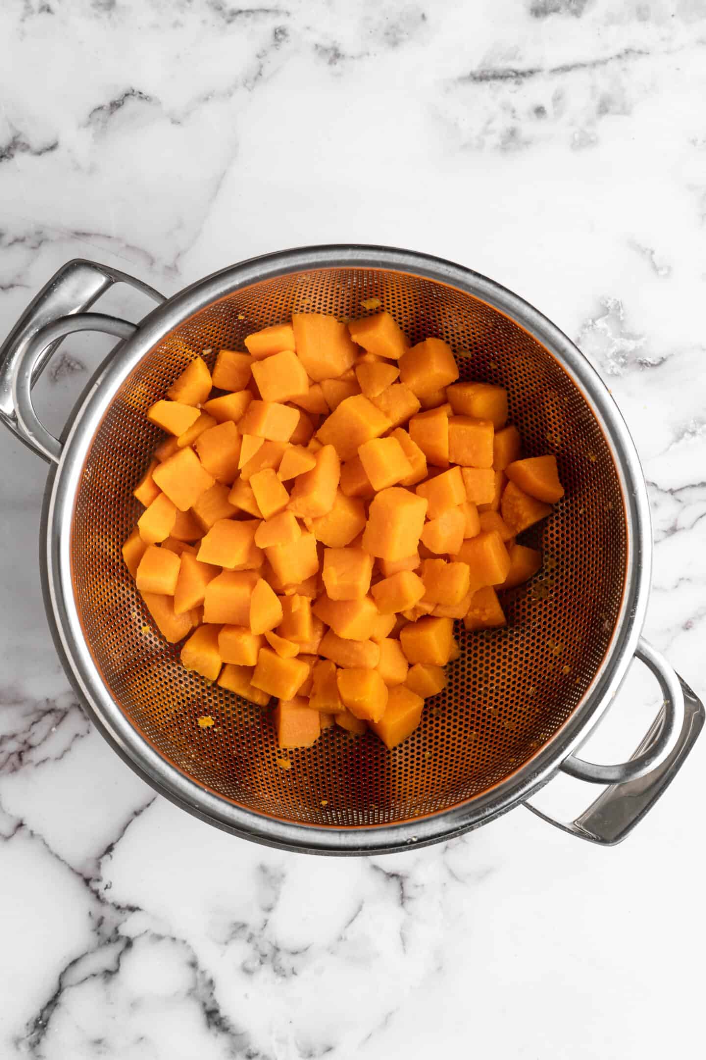 boiled and drained sweet potatoes