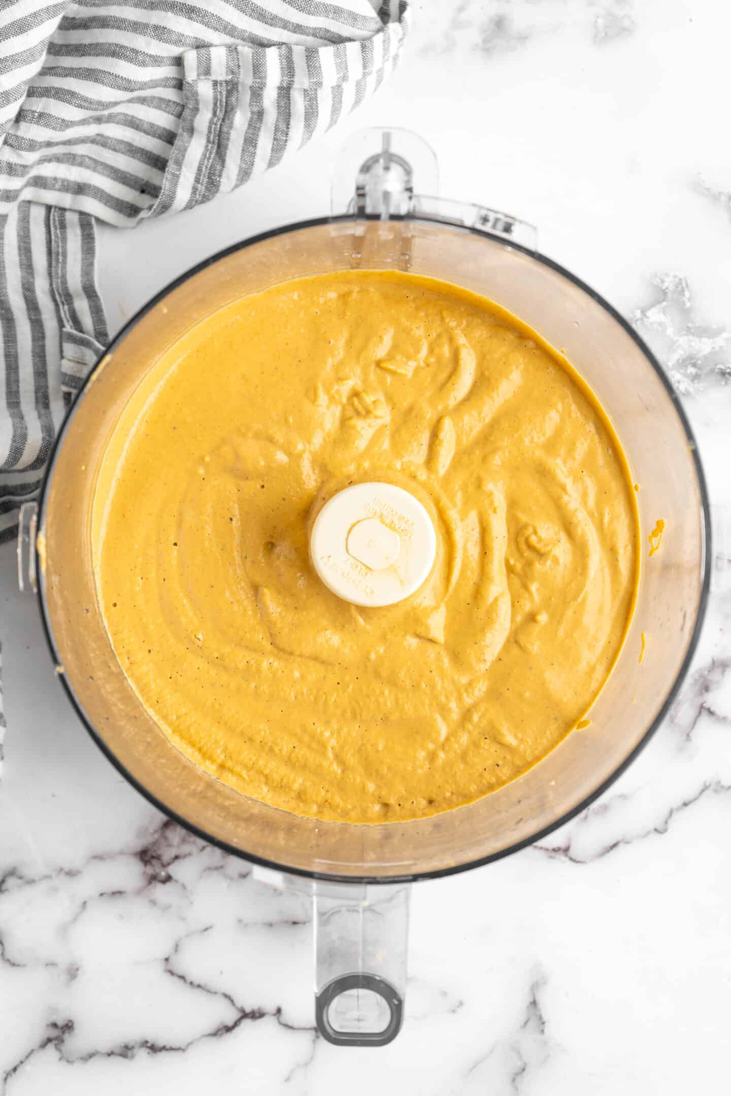 Vegan queso in a food processor