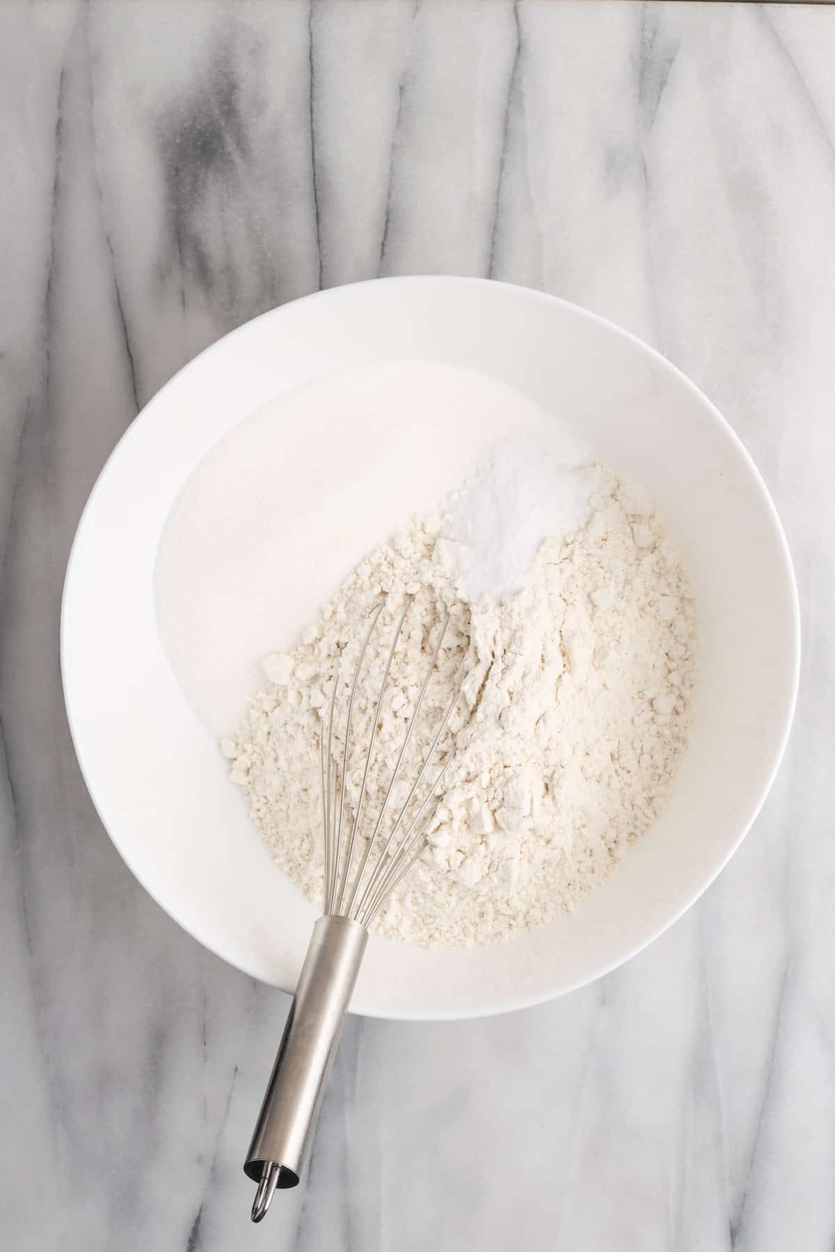 Dry ingredients for coconut cake