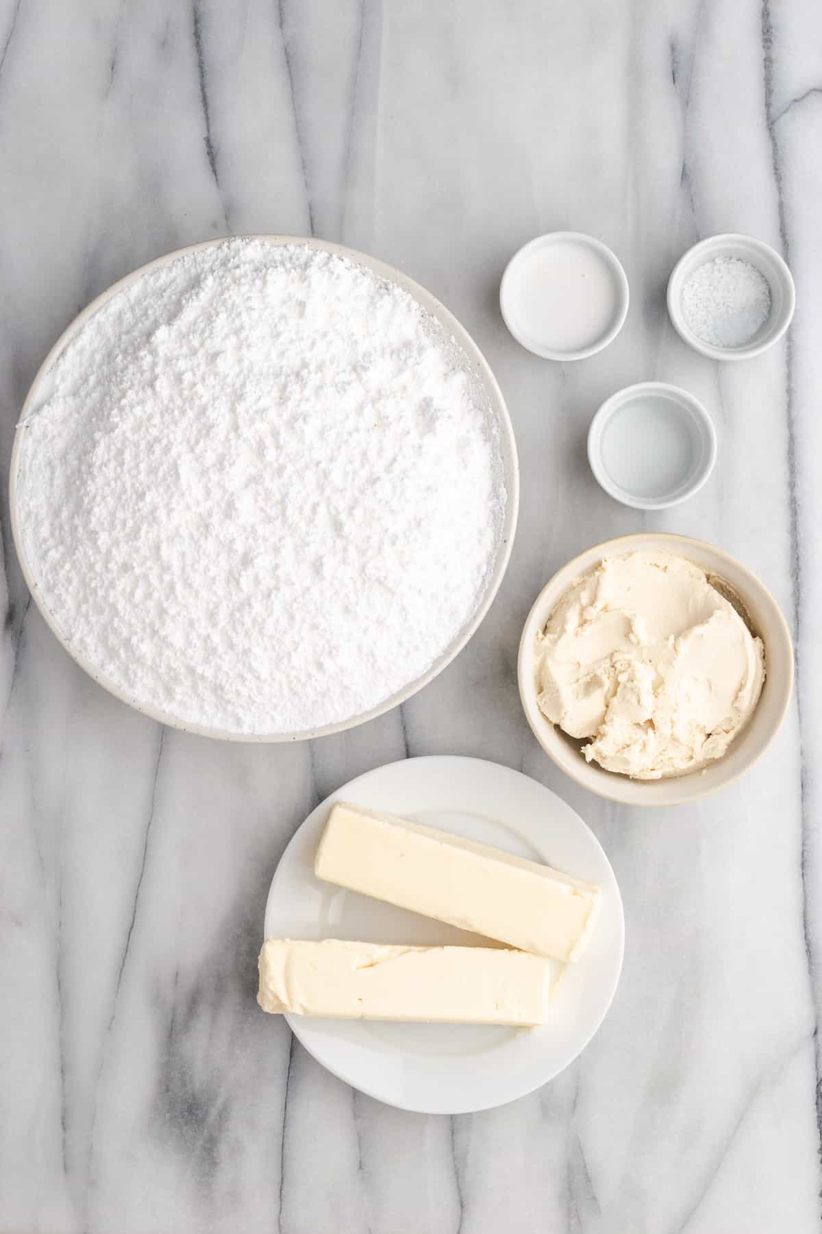 ingredients for vegan coconut cake frosting