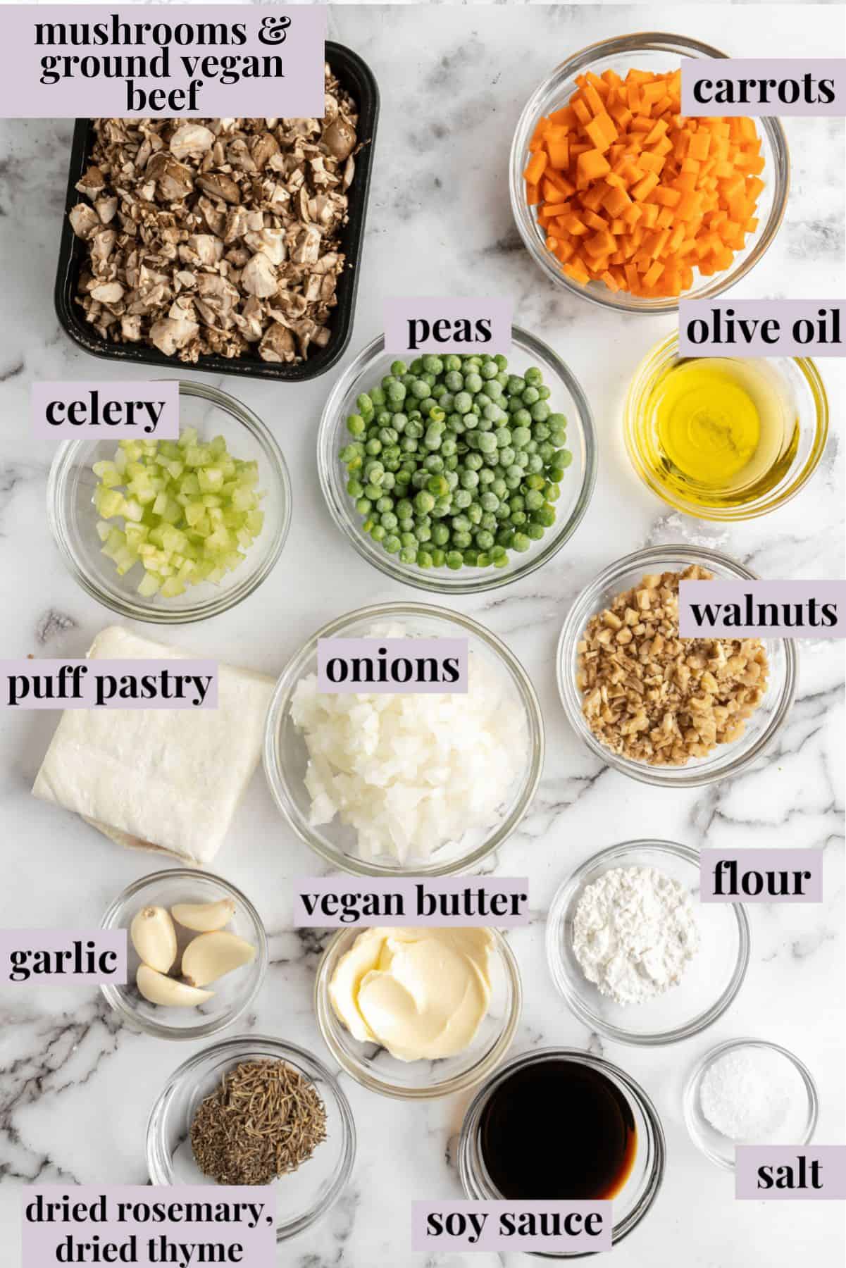 Ingredients for Vegan Wellington.