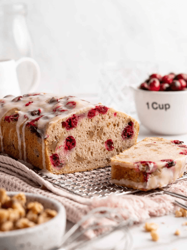 Cranberry Orange Bread With Orange Glaze - Jessica In The Kitchen