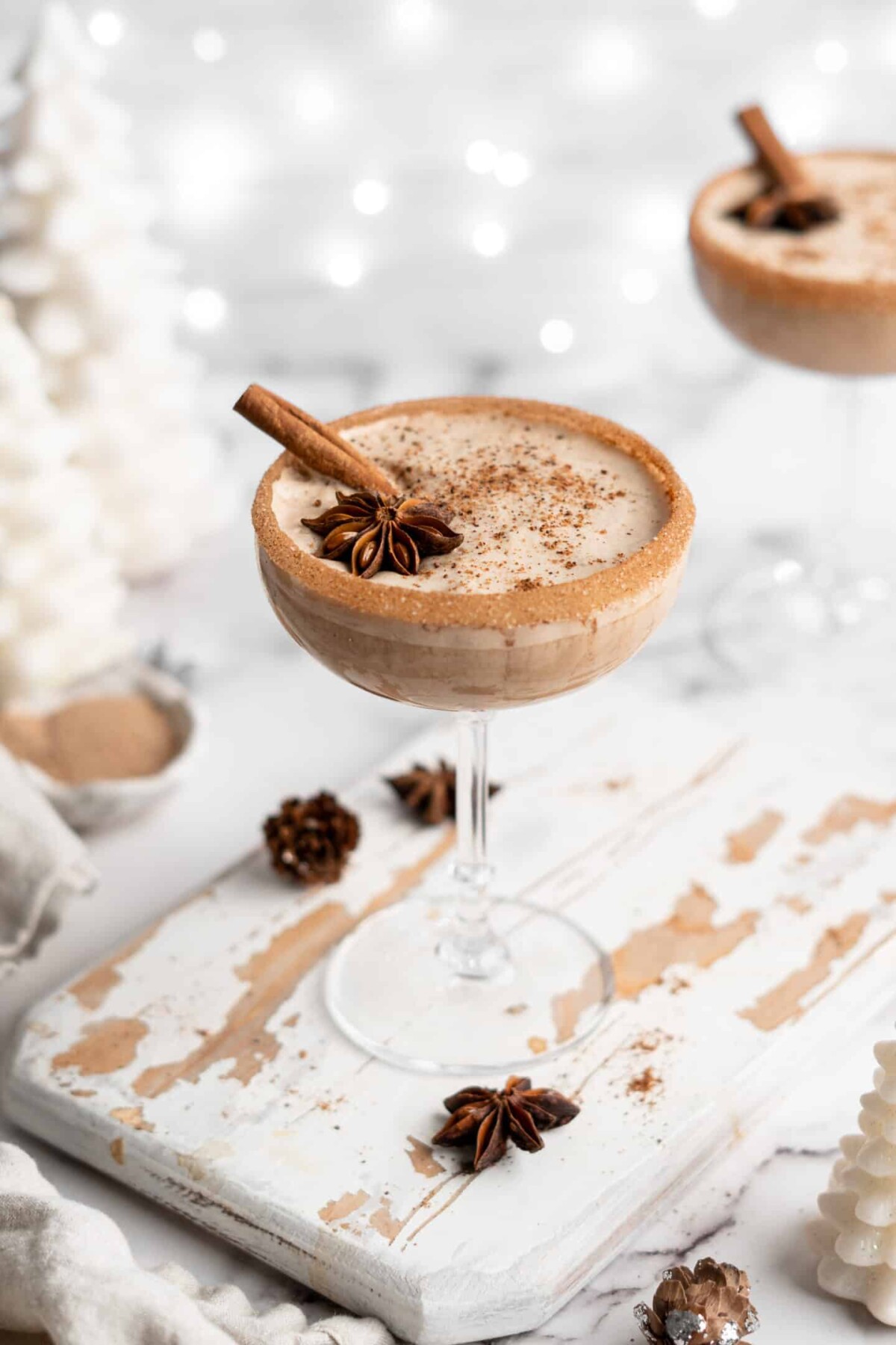 Eggnog Glasses and Recipe for Christmas