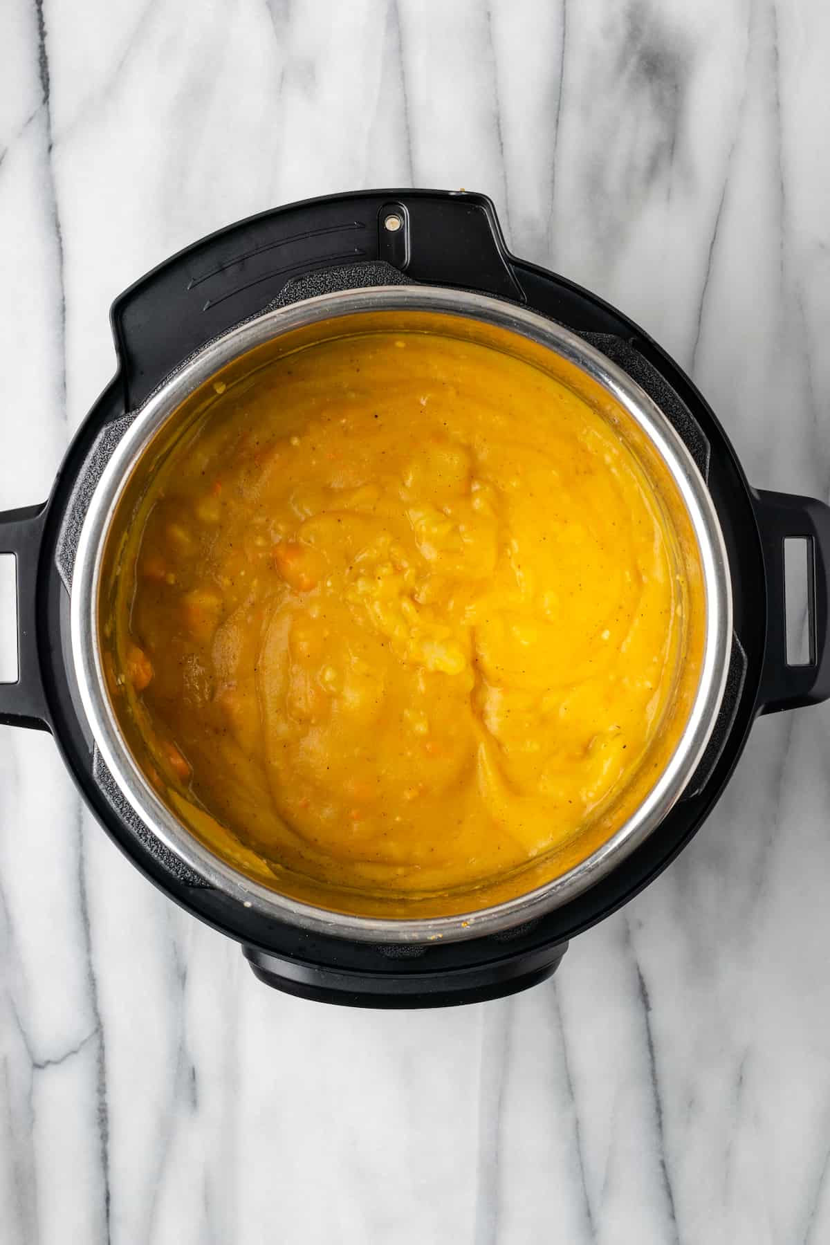 Blended potatoes with carrots and other veggies in an Instant Pot