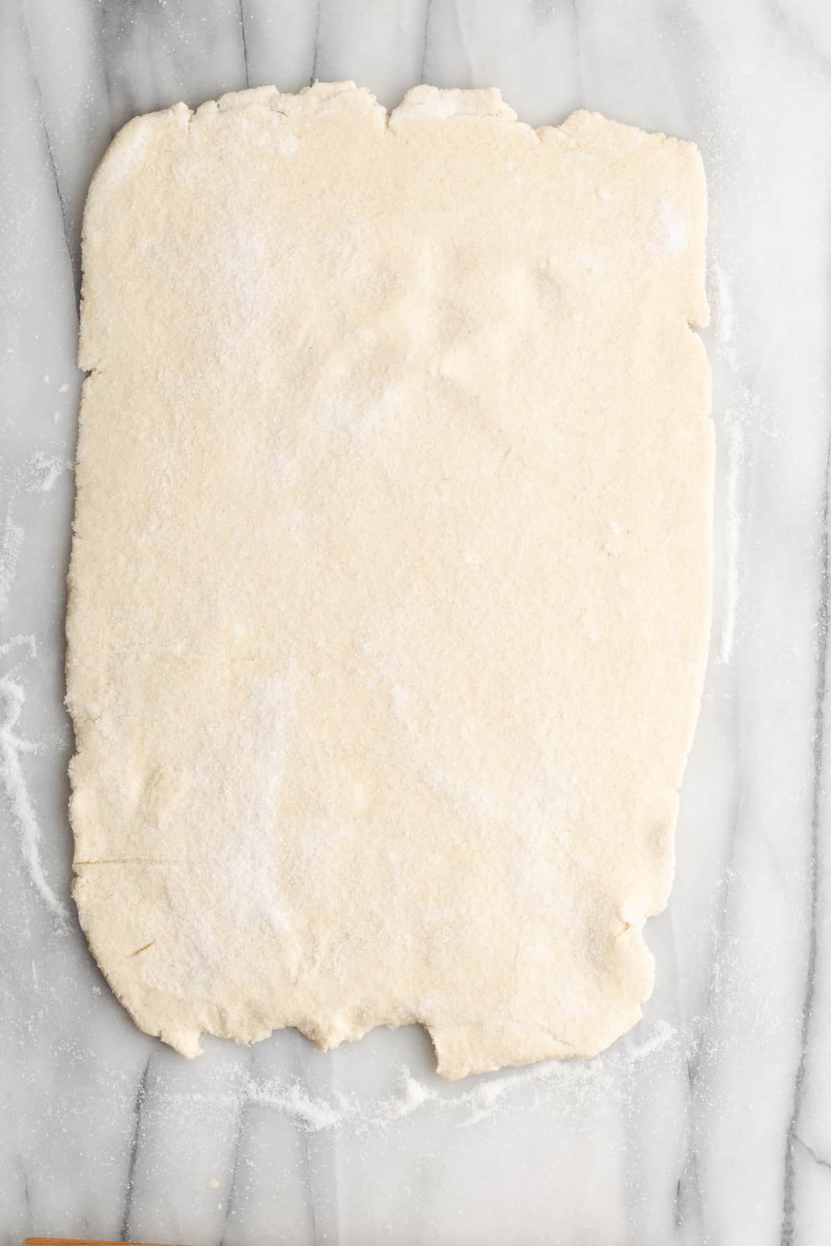 A rectangle of rolled out puff pastry