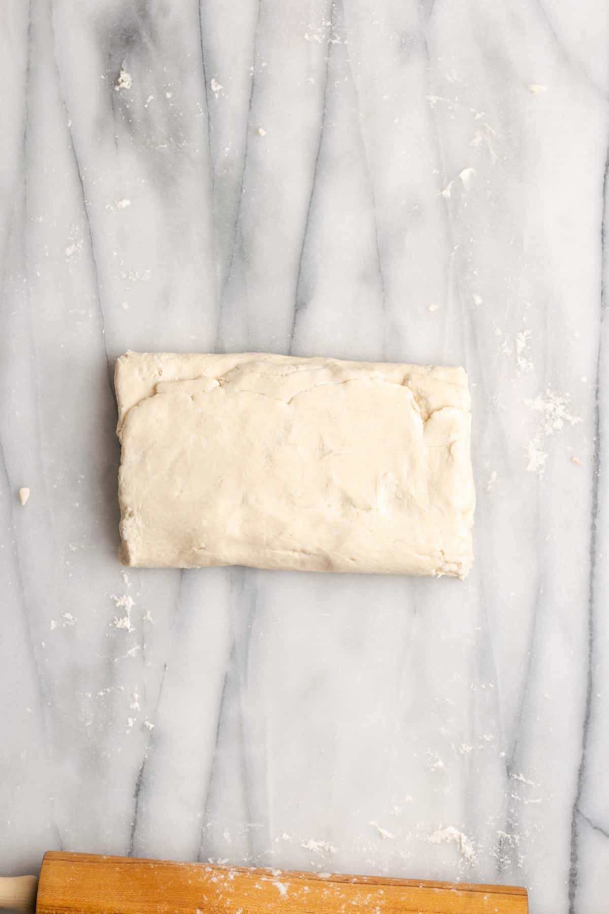 A thick envelope of puff pastry dough