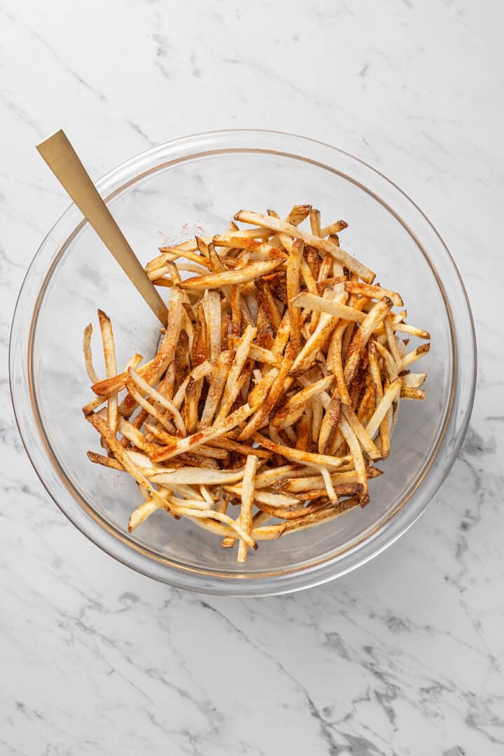 Easy Air Fryer Shoestring Fries Jessica in the Kitchen