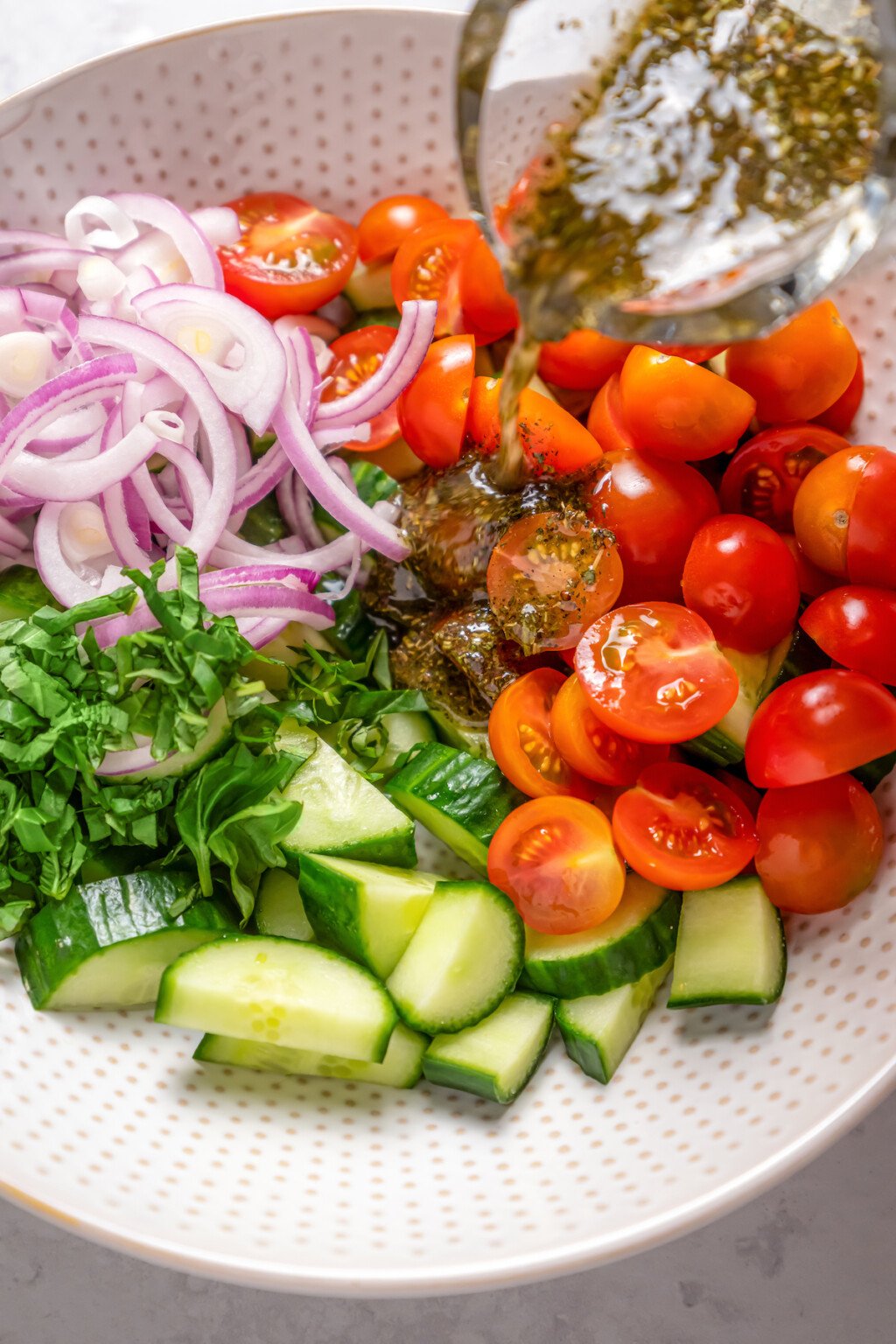 Easy Vegan Cucumber and Tomato Salad | Jessica in the Kitchen