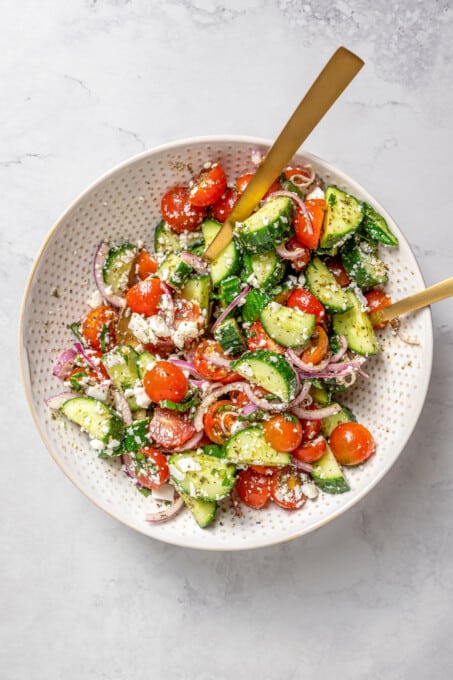 Easy Vegan Cucumber and Tomato Salad | Jessica in the Kitchen