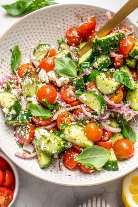 Easy Vegan Cucumber and Tomato Salad | Jessica in the Kitchen