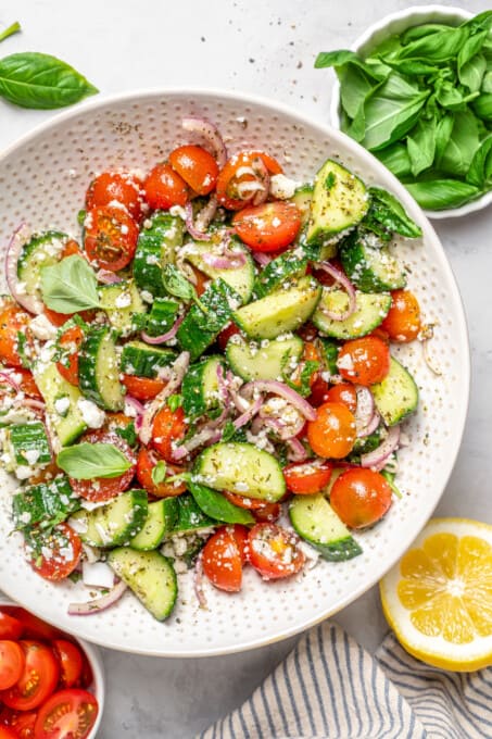 Easy Vegan Cucumber And Tomato Salad 