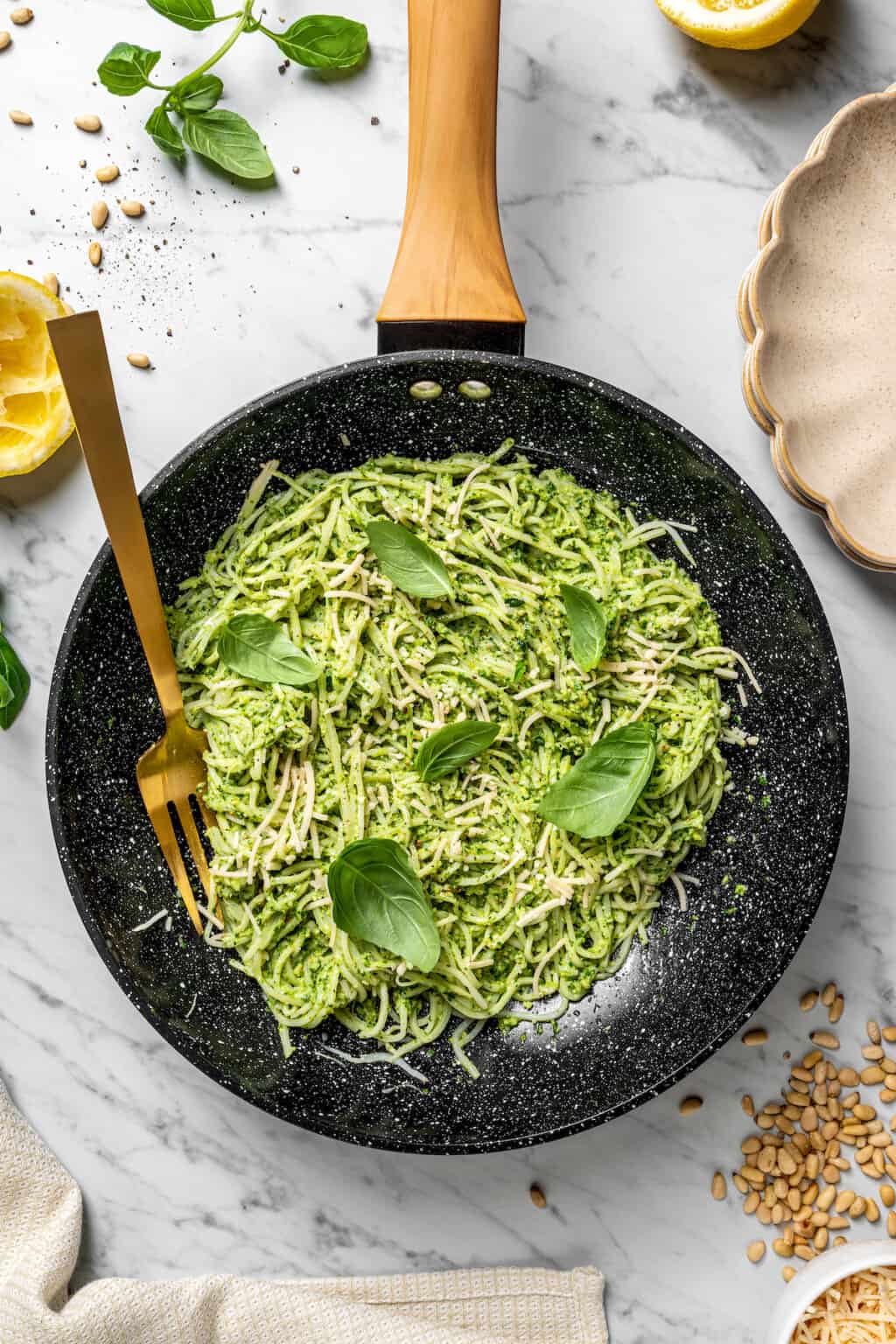 Vegan Hearts of Palm Pasta With Pesto Jessica in the Kitchen