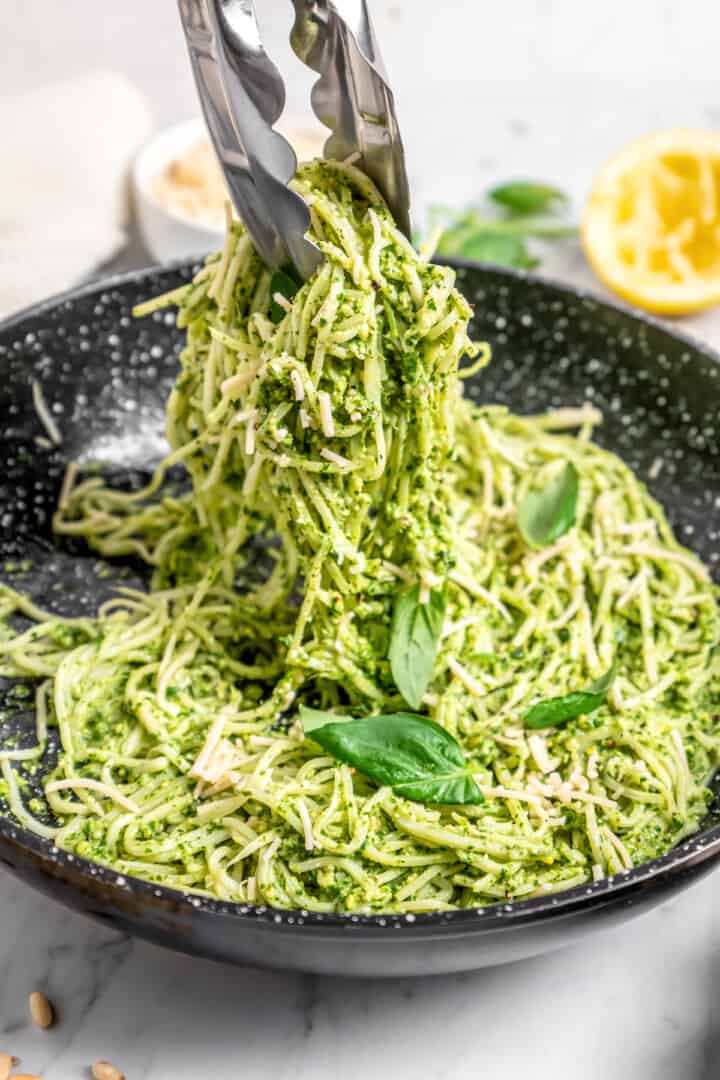 Vegan Hearts of Palm Pasta With Pesto Jessica in the Kitchen