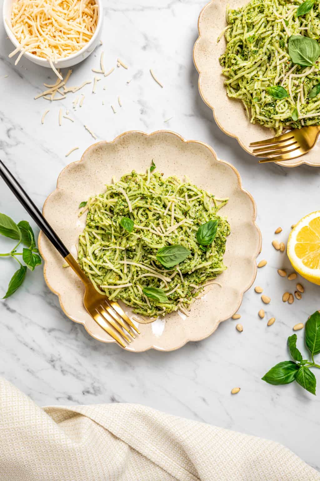 Vegan Hearts of Palm Pasta With Pesto Jessica in the Kitchen