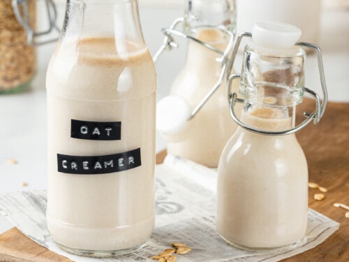 Fresh Homemade Oat Milk Glass Carafe Stock Photo 1556451089