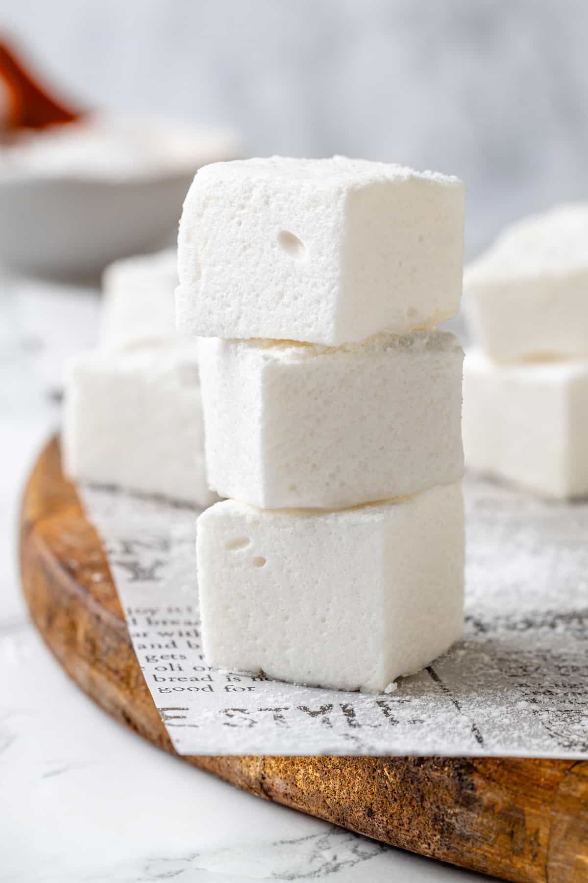Stack of 3 vegan marshmallows