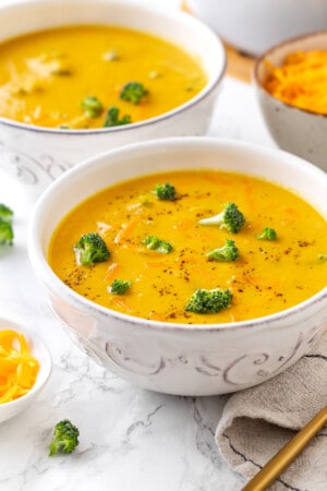 Creamy Vegan Broccoli Cheddar Soup | Jessica in the Kitchen