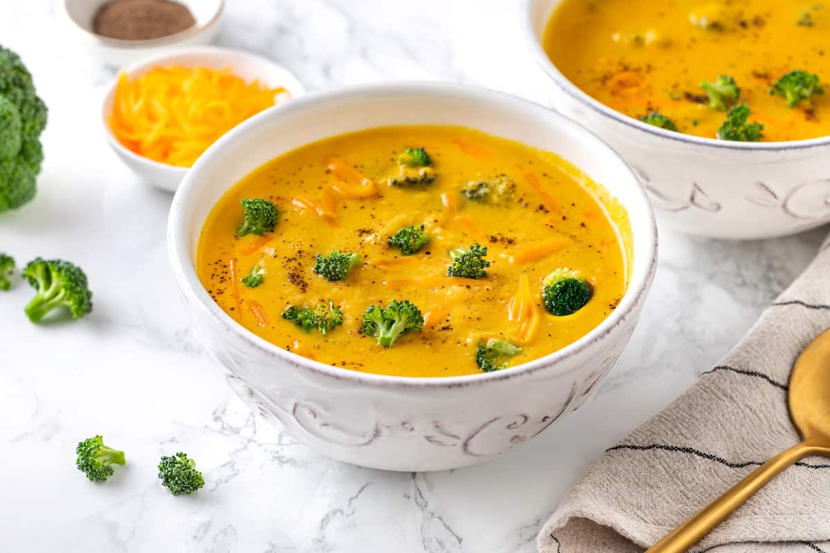 Creamy Vegan Broccoli Cheddar Soup | Jessica in the Kitchen