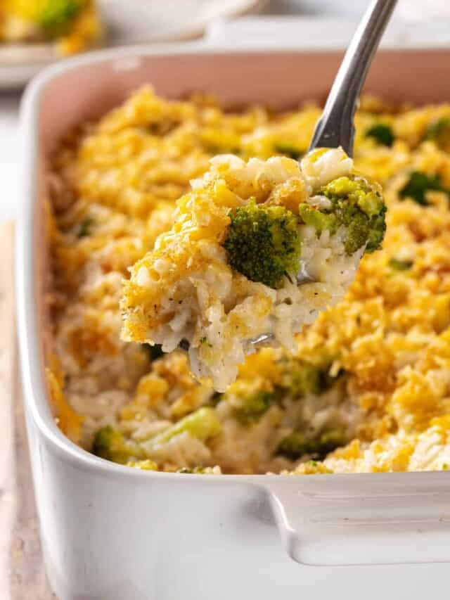 Broccoli Cheese Rice Casserole - Jessica in the Kitchen