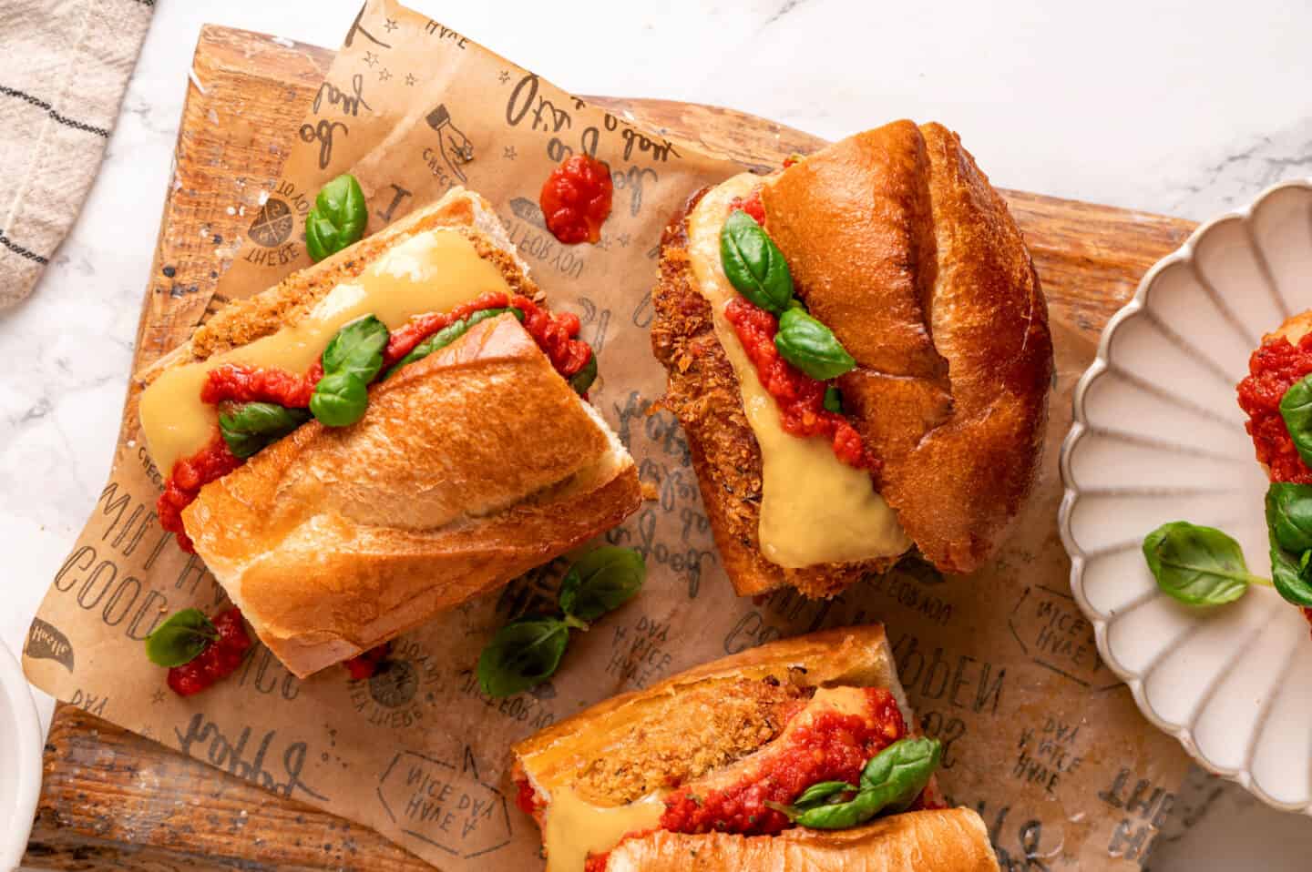 Vegan Chicken Parm Sandwich - Jessica in the Kitchen